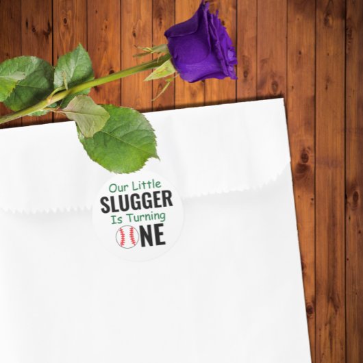 Sticker Rond Little Slugger Baseball 1er anniversaire
