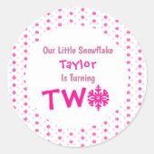 Sticker Rond Little Snowflake 2e anniversaire (Devant)