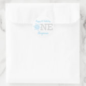 Sticker Rond Little Snowflake Blue Silver Parties scintillant 1 (Sac)