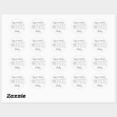 Sticker Rond Little Snowflake Parties scintillant en argent 1er (Feuille)