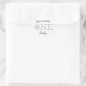 Sticker Rond Little Snowflake Parties scintillant en argent 1er (Sac)