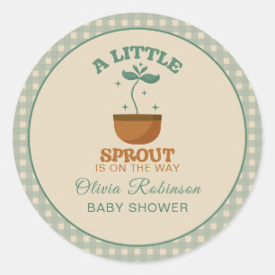 Sticker Rond Little Sprouts Garden Party Baby shower