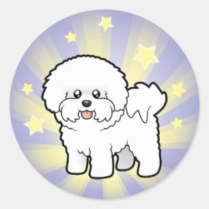Sticker Rond Little Star Bichon Frise