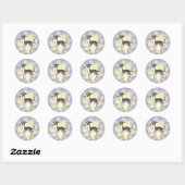 Sticker Rond Little Star Greyhound/Whippet/Italian Greyhound (Feuille)
