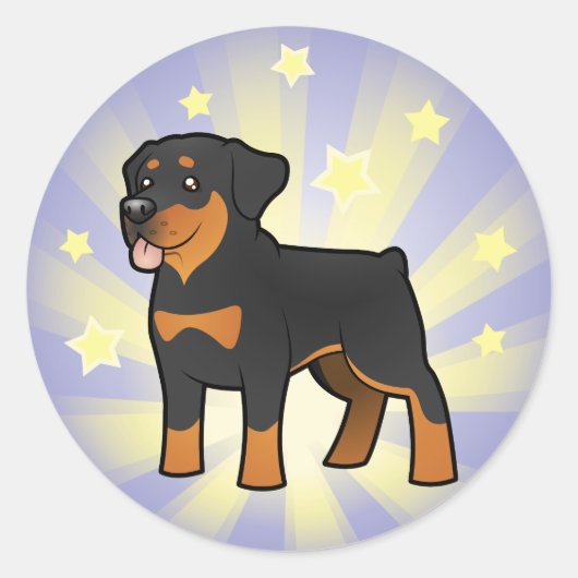 Sticker Rond Little Star Rottweiler (Devant)
