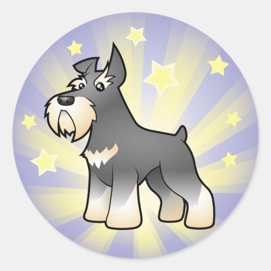 Sticker Rond Little Star Schnauzer (Devant)