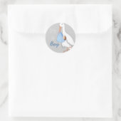 Sticker Rond "Little Stork : C'est un garçon !" Sceau d'envelop (Sac)