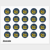 Sticker Rond Little Sunflower Navy Bleu 1er anniversaire (Feuille)