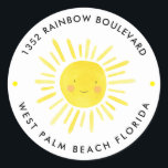 Sticker Rond Little Sunshine Birthday Kids Adresse de retour<br><div class="desc">Little Sunshine Anniversaire Enfants Retourner Adresse Stickers</div>