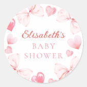 Sticker Rond Little Sweetheart Baby Shower (Devant)