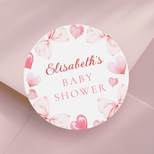 Sticker Rond Little Sweetheart Baby Shower