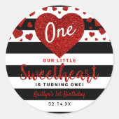 Sticker Rond Little Sweetheart Saint-Valentin N'importe quel âg (Devant)