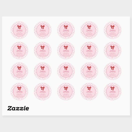 Sticker Rond Little Sweetheart Valentine Coquette Round  (Feuille)