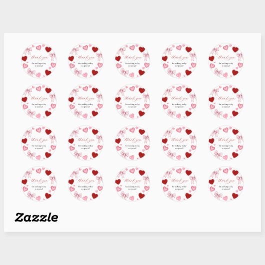 Sticker Rond Little Sweetheart Valentines Day Baby Shower (Feuille)