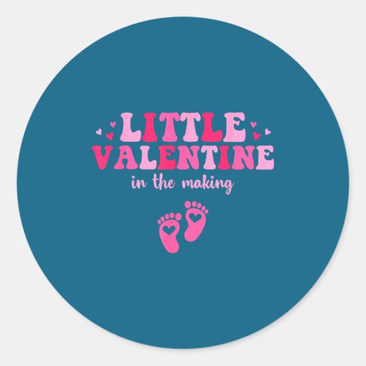 Sticker Rond Little Valentine In The Making Valentine's Day Pre (Devant)