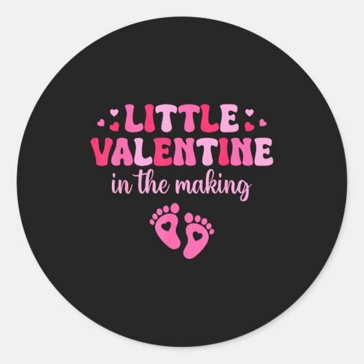 Sticker Rond Little Valentine In The Making Valentine's Day Pre (Devant)