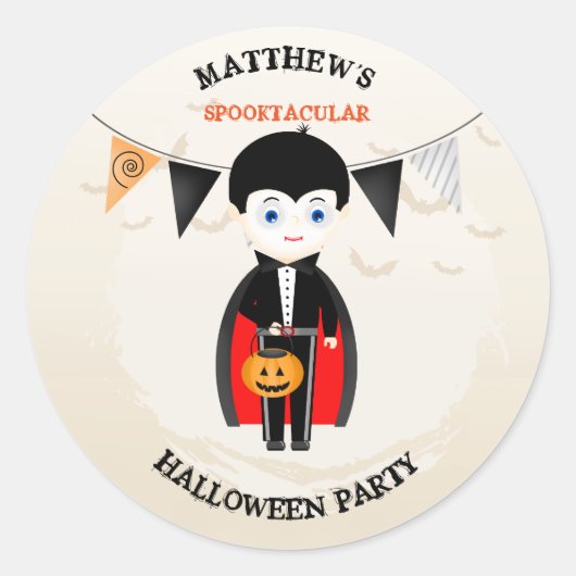 Sticker Rond Little Vampire Halloween (Devant)