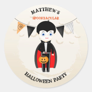 Sticker Rond Little Vampire Halloween