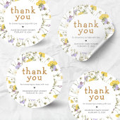 Sticker Rond Little Wildflower Baby Shower