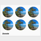 Sticker Rond Littoral tropical (Feuille)