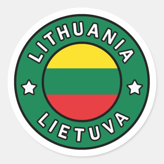 Sticker Rond Lituanie Lietuva (Devant)