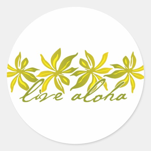 Sticker Rond Live Aloha (Devant)