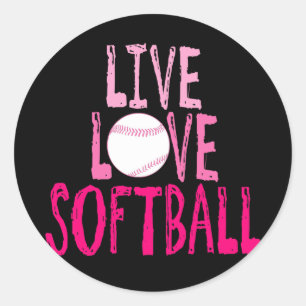 Sticker Rond Live, Amour, Softball