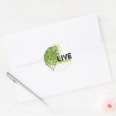 Sticker Rond Live Green (Enveloppe)