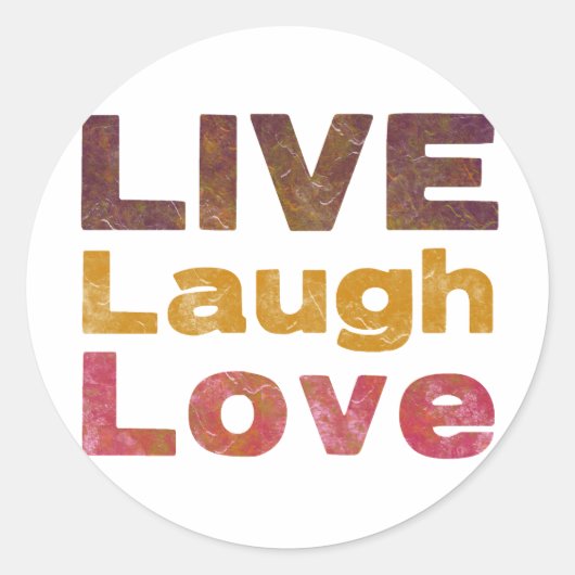 Sticker Rond Live Laugh Love (Devant)