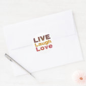 Sticker Rond Live Laugh Love (Enveloppe)