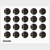 Sticker Rond Live Laugh Love (Feuille)