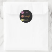 Sticker Rond Live Laugh Love (Sac)