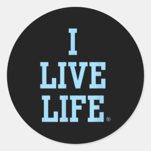 Sticker Rond Live Life Bold Motivational Blue Inspiration Slo