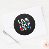 Sticker Rond Live Love Equality (Enveloppe)