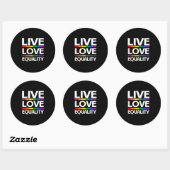 Sticker Rond Live Love Equality (Feuille)
