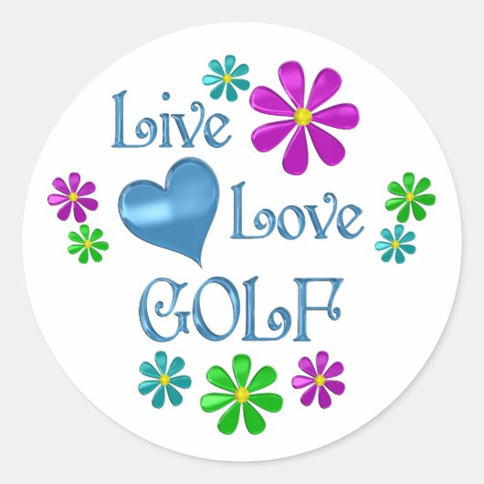 Sticker Rond Live Love Golf (Devant)