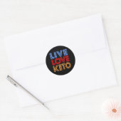 Sticker Rond Live Love Keto Funny Perdre du poids Motivation (Enveloppe)