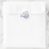 Sticker Rond Live Love Laugh (Sac)
