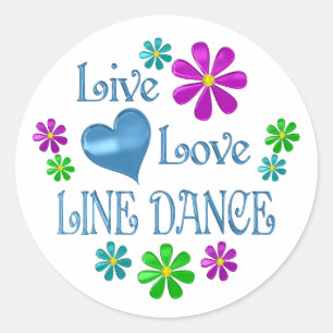 Sticker Rond Live Love Line Dance