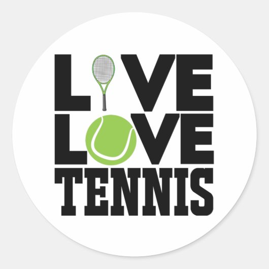 Sticker Rond Live love Tennis (Devant)