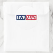Sticker Rond LIVE MAD – Bold Minimal Modern Typography (Sac)