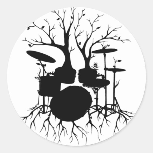 Sticker Rond Live the Beat to the Tempo of Creation ~ batterie (Devant)