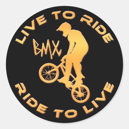 Sticker Rond Live To Ride Ride Pour Live BMX (Devant)
