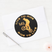 Sticker Rond Live To Ride Ride Pour Live BMX (Enveloppe)