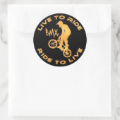Sticker Rond Live To Ride Ride Pour Live BMX (Sac)