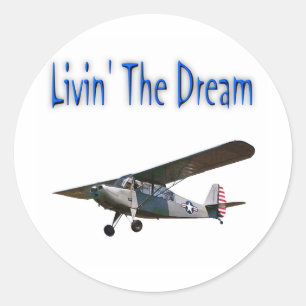 Sticker Rond Livin' The Dream, Champ