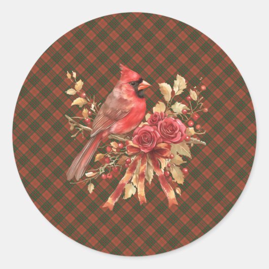 Sticker Rond Livingstone Ancient Scottish Tartan Christmas (Devant)