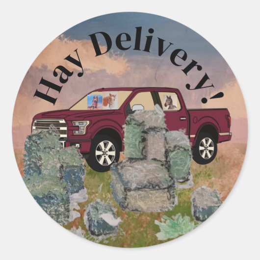 Sticker Rond livraison de foin (Devant)
