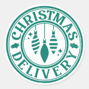 Sticker Rond Livraison de Noël