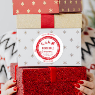 Sticker Rond Livraison de Noël par Père Noël North Pôle